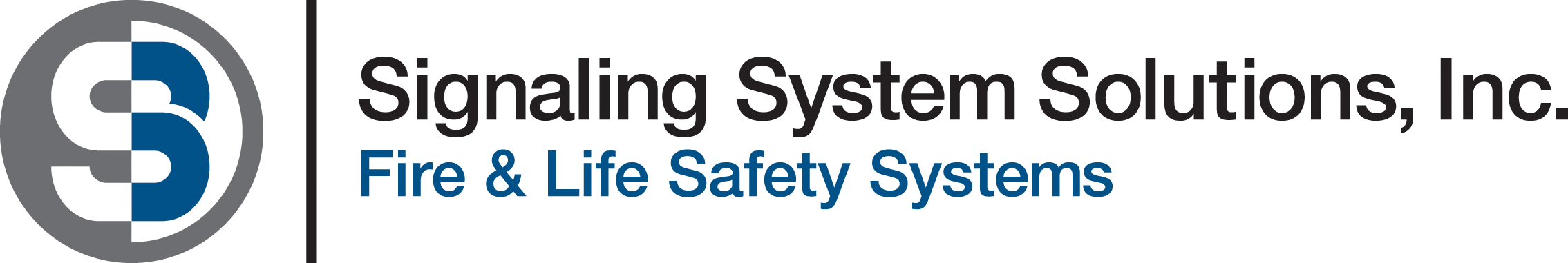 Logo for a safety system company with stylized letters.